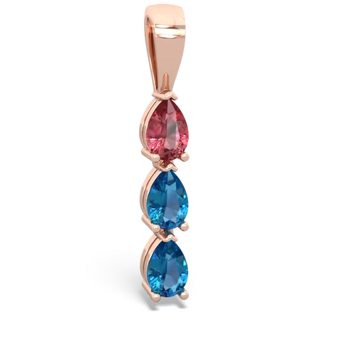 tourmaline-london topaz three stone pendant