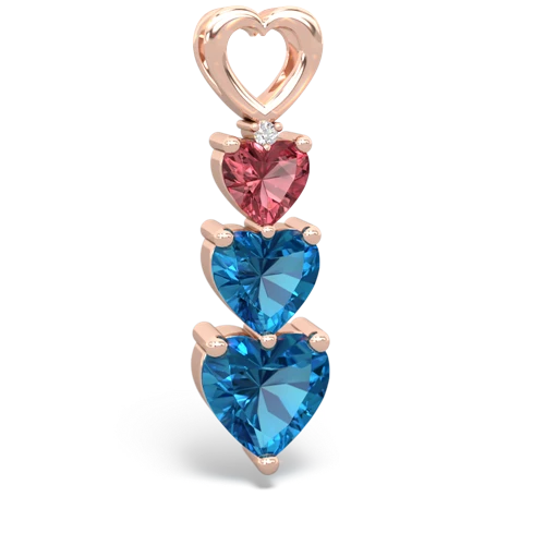 tourmaline-london topaz three stone pendant