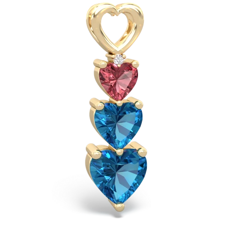tourmaline-london topaz three stone pendant