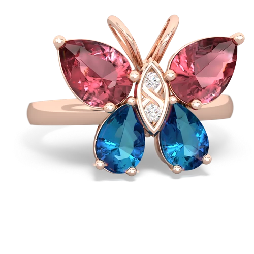 tourmaline-london topaz butterfly ring