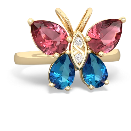 tourmaline-london topaz butterfly ring