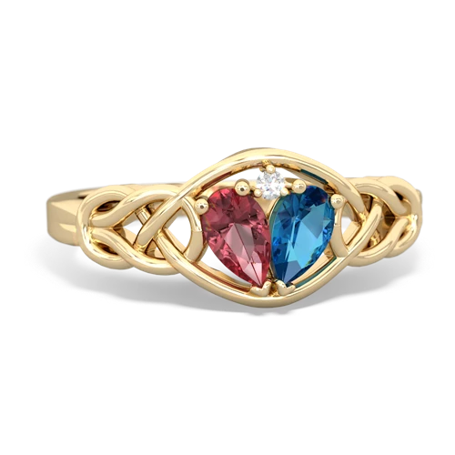 tourmaline-london topaz celtic knot ring