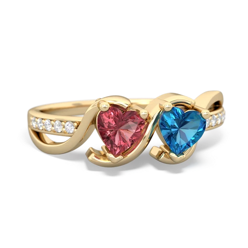 tourmaline-london topaz double heart ring