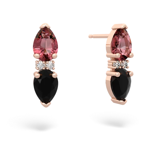 tourmaline-onyx bowtie earrings
