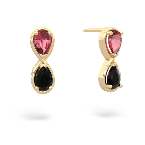 tourmaline-onyx infinity earrings