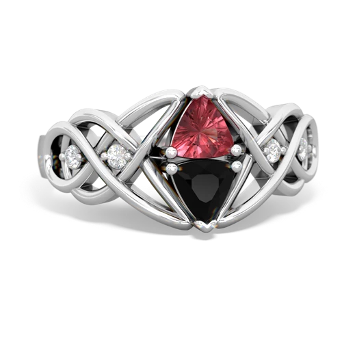 tourmaline-onyx celtic knot ring