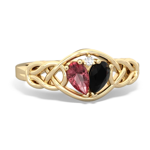 tourmaline-onyx celtic knot ring