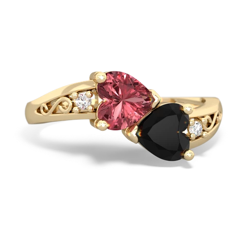 tourmaline-onyx filligree ring