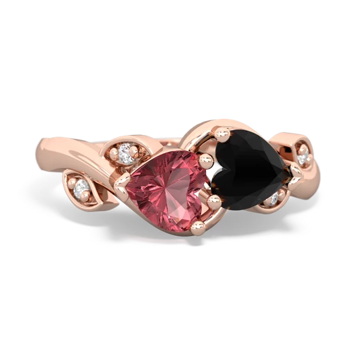 tourmaline-onyx floral keepsake ring