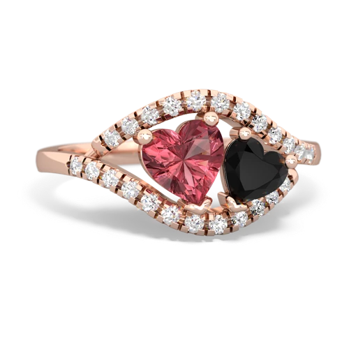 tourmaline-onyx mother child ring