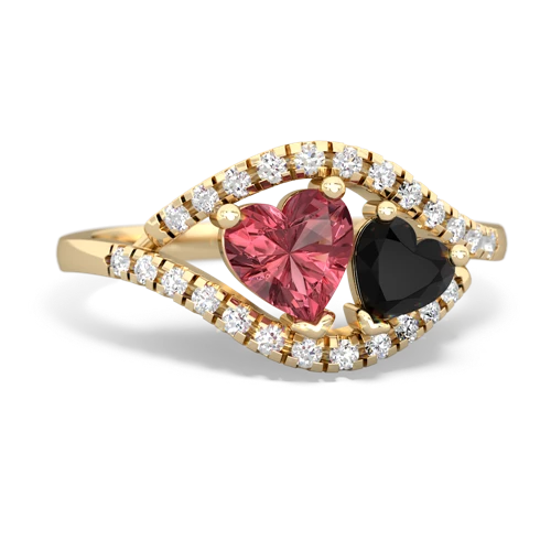 tourmaline-onyx mother child ring