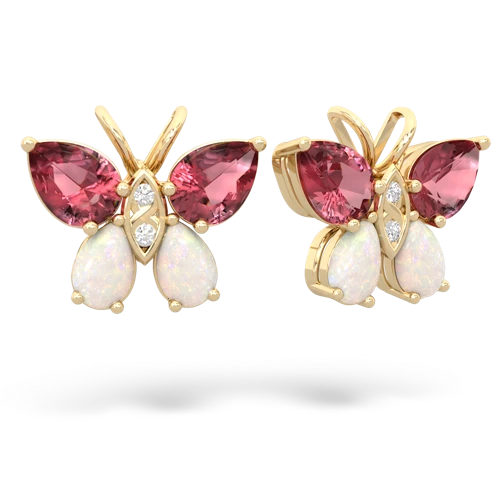 tourmaline-opal butterfly earrings