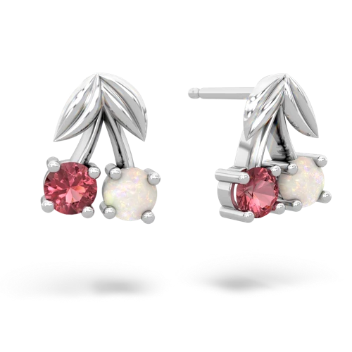 tourmaline-opal cherries earrings