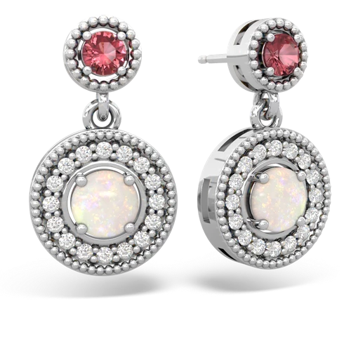 tourmaline-opal halo earrings