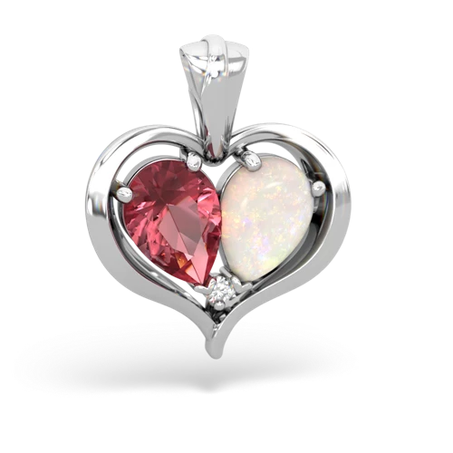 tourmaline-opal half heart whole pendant
