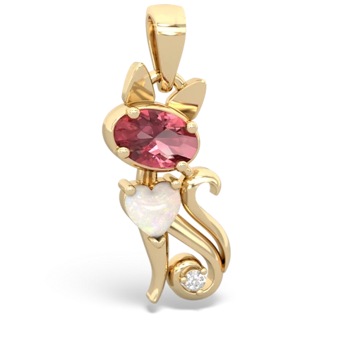 tourmaline-opal kitten pendant