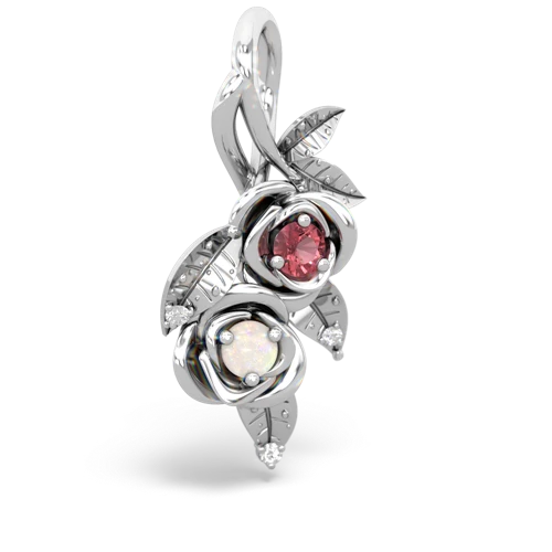 Pink Tourmaline Genuine Pink Tourmaline with Genuine Opal Rose Vine pendant Pendant
