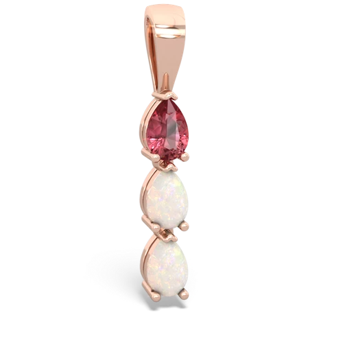 Pink Tourmaline Genuine Pink Tourmaline with Genuine Opal and Genuine Peridot Three Stone pendant Pendant