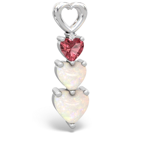 Pink Tourmaline Genuine Pink Tourmaline with Genuine Opal and  Past Present Future pendant Pendant