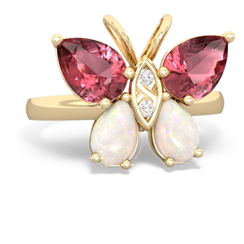 tourmaline-opal butterfly ring