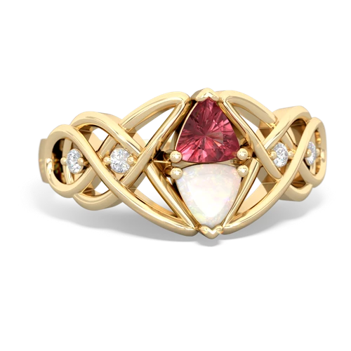 tourmaline-opal celtic knot ring