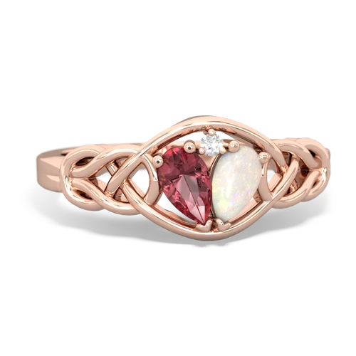 tourmaline-opal celtic knot ring