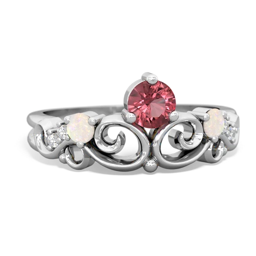 Pink Tourmaline Genuine Pink Tourmaline with Genuine Opal and  Crown Keepsake ring Ring