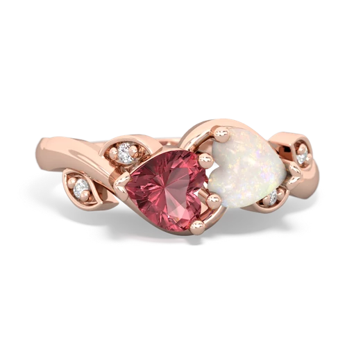 tourmaline-opal floral keepsake ring