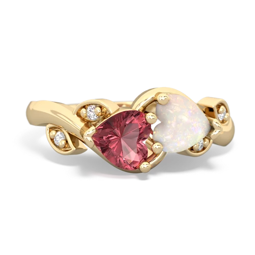 tourmaline-opal floral keepsake ring