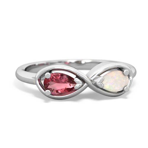 tourmaline-opal infinity ring