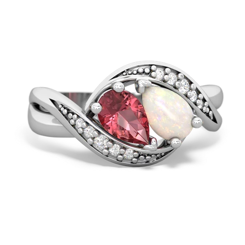 Pink Tourmaline Genuine Pink Tourmaline with Genuine Opal Summer Winds ring Ring
