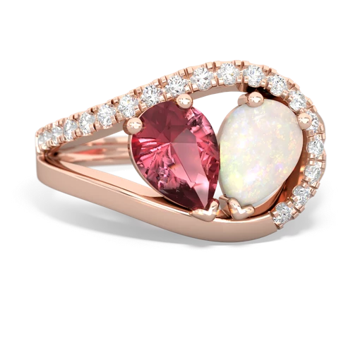 tourmaline-opal pave heart ring