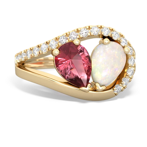 tourmaline-opal pave heart ring