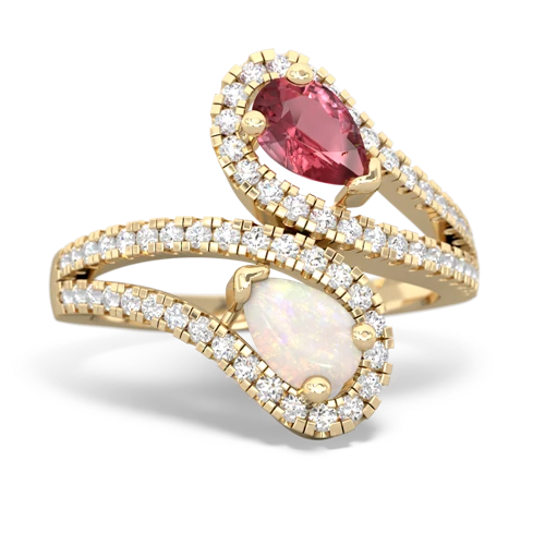 tourmaline-opal pave swirls ring