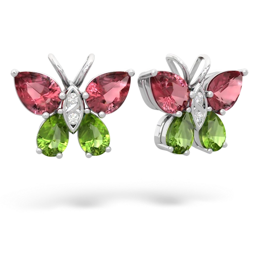 tourmaline-peridot butterfly earrings
