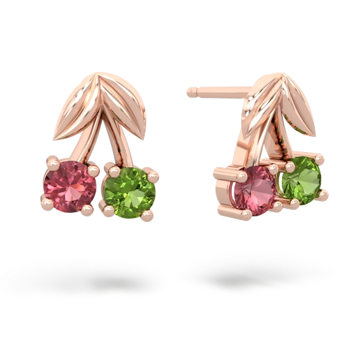 tourmaline-peridot cherries earrings