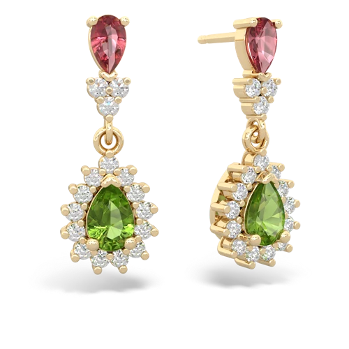 tourmaline-peridot dangle earrings