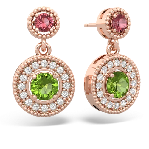 tourmaline-peridot halo earrings