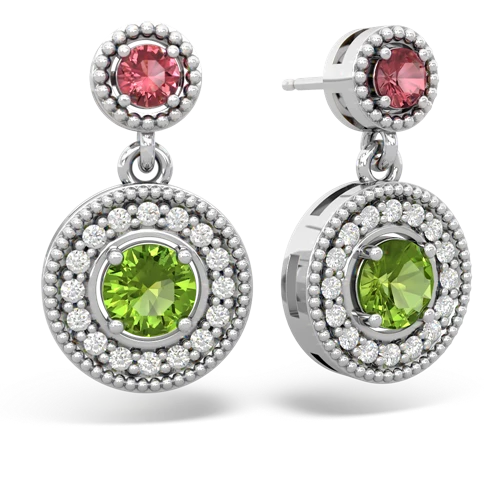 tourmaline-peridot halo earrings