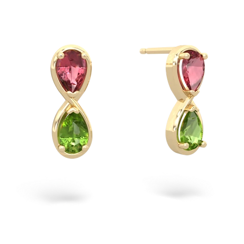 tourmaline-peridot infinity earrings