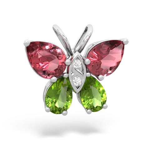 tourmaline-peridot butterfly pendant