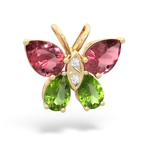 tourmaline-peridot butterfly pendant