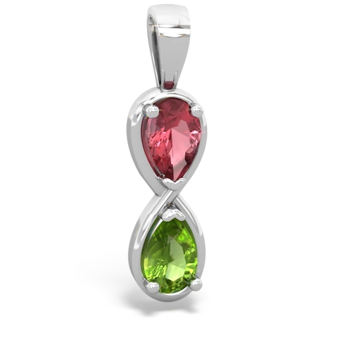 tourmaline-peridot infinity pendant