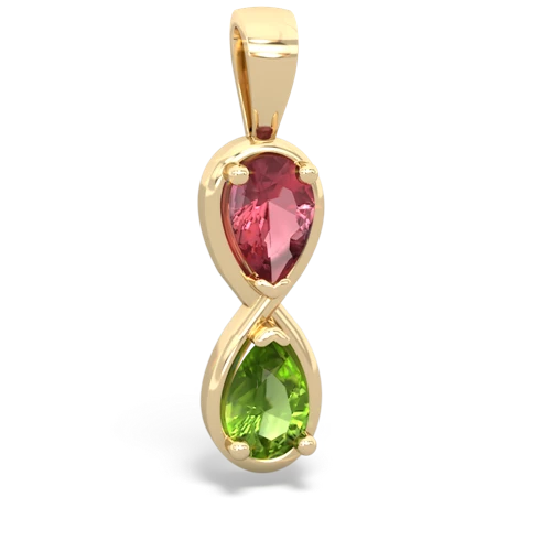 tourmaline-peridot infinity pendant