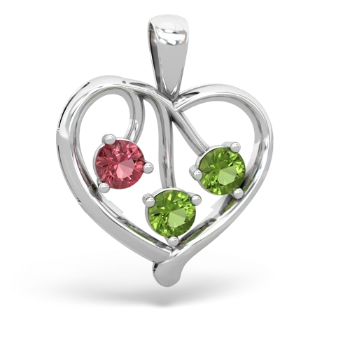 tourmaline-peridot love heart pendant