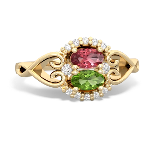 tourmaline-peridot antique keepsake ring