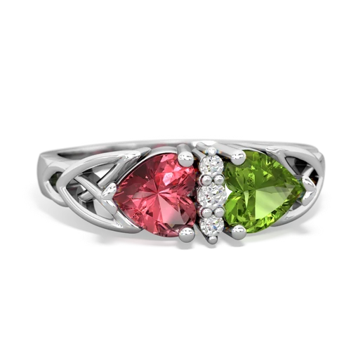 tourmaline-peridot celtic ring