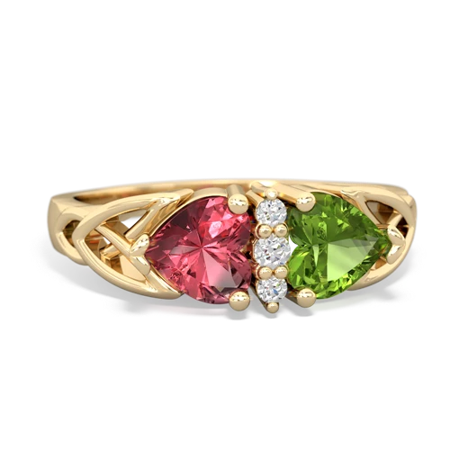 tourmaline-peridot celtic ring