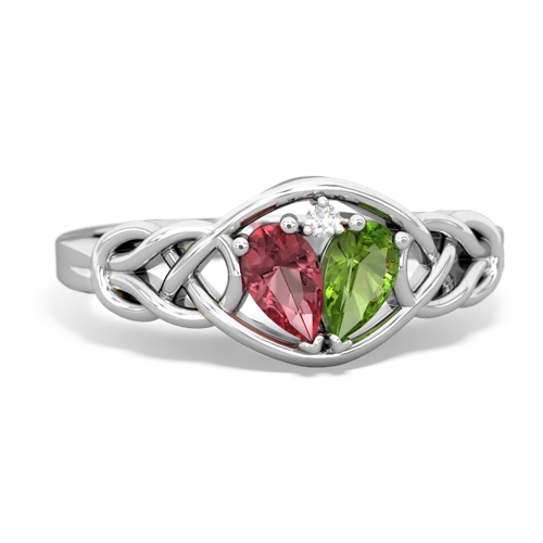 tourmaline-peridot celtic knot ring