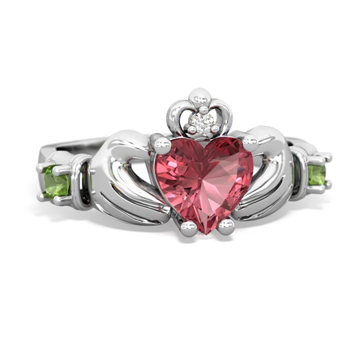 tourmaline-peridot claddagh ring